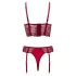 Cottelli - completo a due pezzi in pizzo con reggicalze (rosso) - L