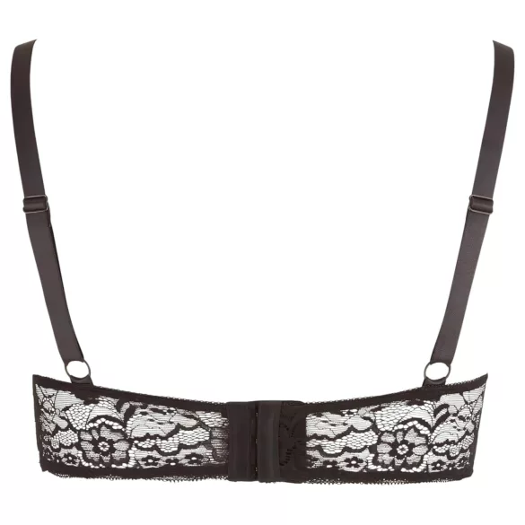Cottelli Plus Size - reggiseno sollevaseno con spalline e anelli - nero