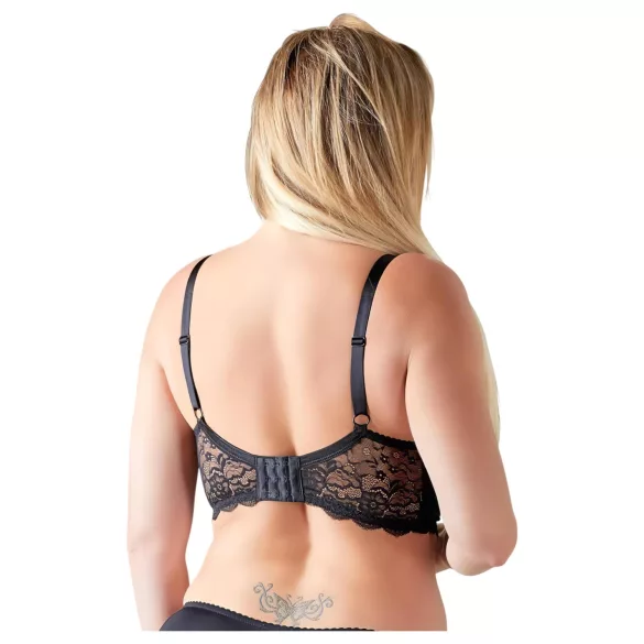 Cottelli Plus Size - reggiseno sollevaseno con spalline e anelli - nero - 85E