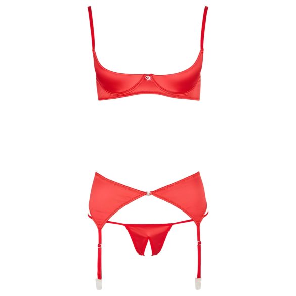 Cottelli - reggiseno aperto con cuori - set lingerie rosso - 80B/M
