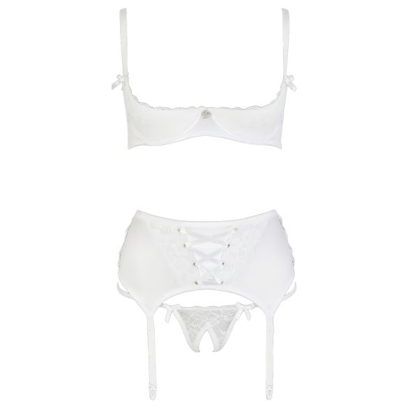 Cottelli - reggiseno sollevatore con lacci e pizzo - bianco