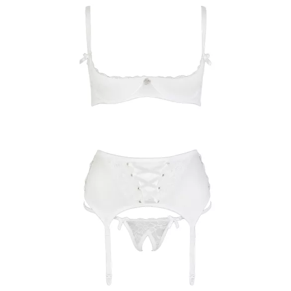 Cottelli - reggiseno sollevatore con lacci e pizzo - bianco - 85C/L