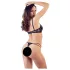 Cottelli - reggiseno aperto con anelli e tanga - nero - 85C/L