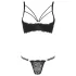 Cottelli - reggiseno aperto con anelli e tanga - nero - 85C/L