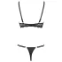 Cottelli - reggiseno aperto con anelli e tanga - nero - 85C/L