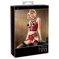 Set Reggiseno Aperto - Anelli (Rosso) - 80B/M