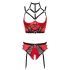 Set Reggiseno Aperto - Anelli (Rosso) - 80B/M