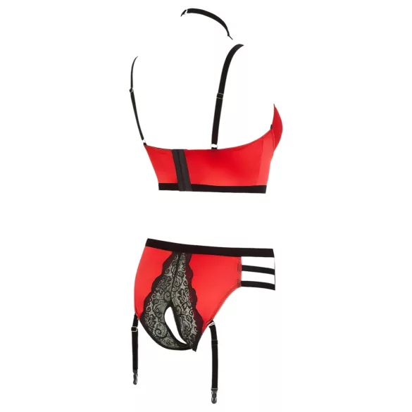 Set Reggiseno Aperto - Anelli (Rosso) - 80B/M
