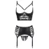 Abierta Fina - completo intimo con pizzo e cinturini - nero