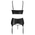 Abierta Fina - completo intimo con pizzo e cinturini - nero