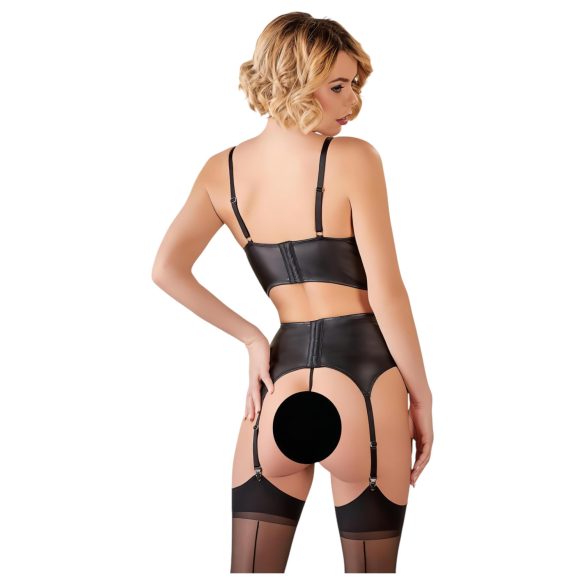 Abierta Fina - completo intimo con pizzo e cinturini - nero - 85B/L