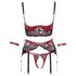 Cottelli Bondage - Set reggiseno push-up in pizzo opaco (rosso) - XL