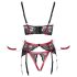 Cottelli Bondage - Set reggiseno push-up in pizzo opaco (rosso) - XL