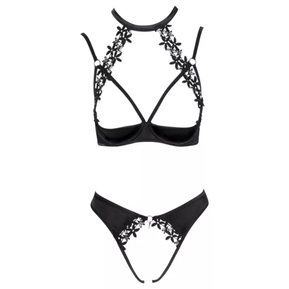Cottelli - reggiseno con pizzo e collarino - set intimo nero - 80B/M