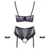 Cottelli Bondage - set reggiseno e manette per le braccia (nero-viola)