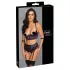 Cottelli Bondage - set reggiseno e polsini - nero viola - M