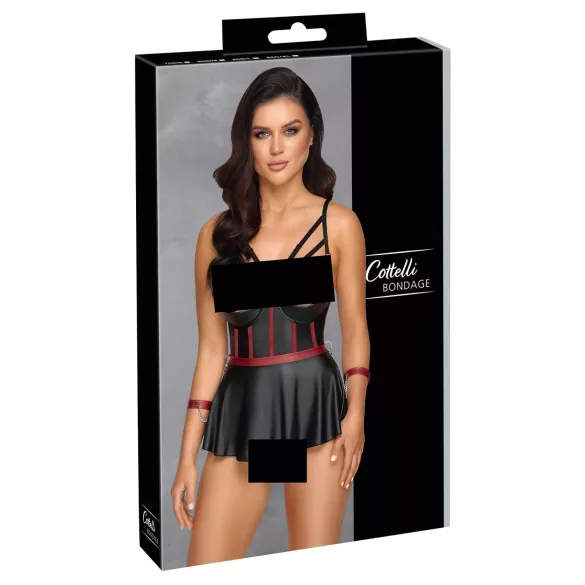 Cottelli Bondage - set bondage lucido con manette - nero - 85B/L