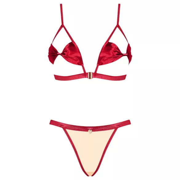 Obsessive - set lingerie sexy - pizzo rosso - L/XL