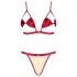 Obsessive - set lingerie sexy - pizzo rosso - L/XL