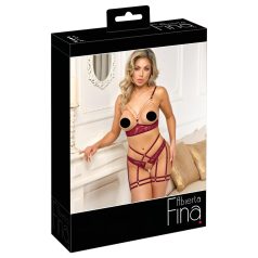Abierta Fina - reggiseno a catena con slip - rosso