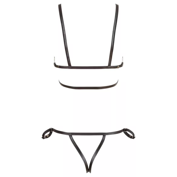 Cottelli Bondage - body harness bikini decorativo lucido - nero