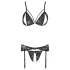 Cottelli - completo intimo aperto in pizzo nero - L