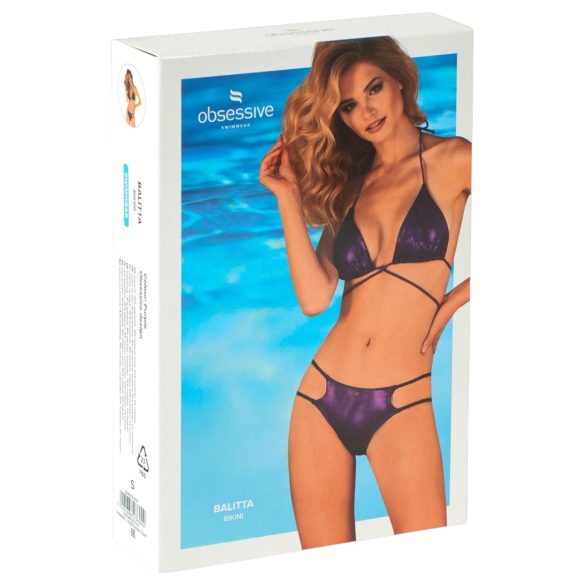 Obsessive Balitta - bikini lucido con collo halter (viola) - L