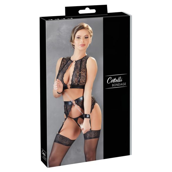Cottelli Bondage - set intimo sexy pizzo 4 pezzi - L