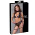 Cottelli Bondage - Set reggiseno con inserto a rete (nero) - L