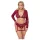 Cottelli Curves - set intimo maniche lunghe pizzo rosso