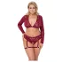 Cottelli Curves - set intimo maniche lunghe pizzo rosso