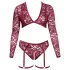 Cottelli Curves - set intimo maniche lunghe pizzo rosso