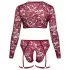 Cottelli Curves - set intimo maniche lunghe pizzo rosso - 2XL
