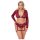 Cottelli Curves - set intimo maniche lunghe pizzo rosso - 3XL