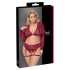 Cottelli Curves - set intimo maniche lunghe pizzo rosso - 3XL