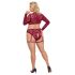 Cottelli Curves - set intimo maniche lunghe pizzo rosso - 3XL
