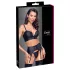 Cottelli - set corsetto con cerniera, reggicalze e perizoma (nero)