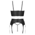 Cottelli - set corsetto con cerniera, reggicalze e perizoma (nero) - M