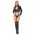 Cottelli - completo con giacchino corto in similpelle e perizoma (nero) - L