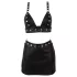 Cottelli - completo top e minigonna in similpelle (nero) - L
