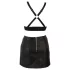 Cottelli - completo top e minigonna in similpelle (nero) - L