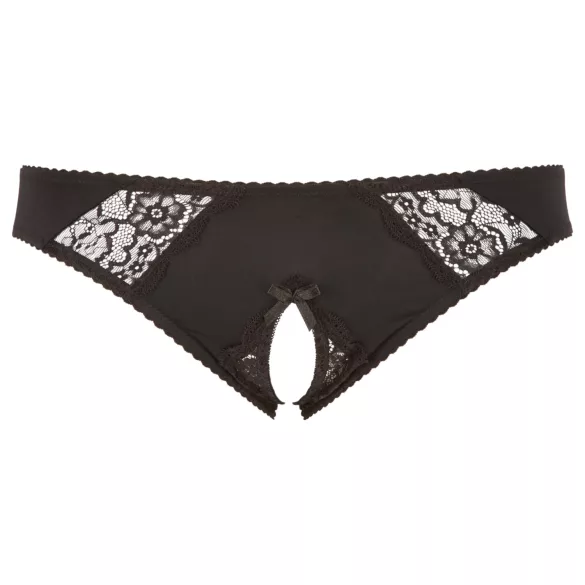 Cottelli Plus Size - slip di pizzo aperto (nero)