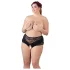 Cottelli Plus Size - slip aperto con pizzo e perle - nero - 2XL