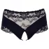 Cottelli Plus Size - slip aperto con pizzo e perle - nero - 4XL