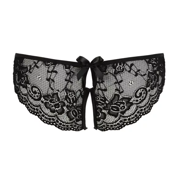 Cottelli - slip donna aperto con fiocco e pizzo - nero