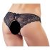 Cottelli - perizoma nero aperto con pizzo e fiocco - XL