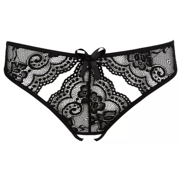 NO:XQSE - perizoma donna aperto con fiocco - nero - L