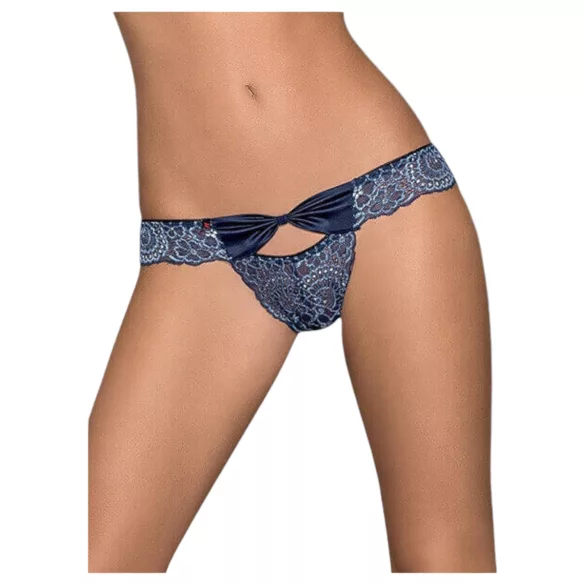 Obsessive - slip donna ricamato con fiocco - blu - L/XL