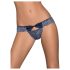 Obsessive Auroria - Slip Ricamato con Fiocco da Donna (Blu) - L/XL