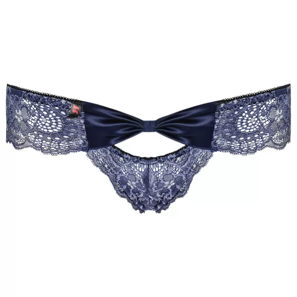 Obsessive - slip donna ricamato con fiocco - blu - L/XL